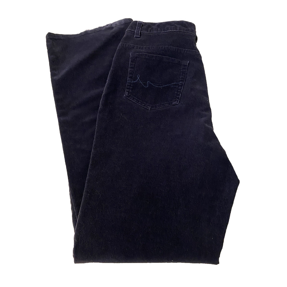 St Johns Bay Stretch Womens Corduroy Pants Size 12 Tall Wide Leg Baggy Preppy - Picture 5 of 11